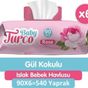 Baby Turco 6x90'lı Gül Kokulu Islak Bebek Havlusu