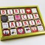 Dark Brown Chocolates & Confections 72 Adet Harf Harf Biricik Aşkım Yazılı Bitter ve Sütlü Madlen Çikolata