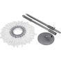 Elmop Döner Başlıklı Yedek Mop Seti + Mikrofiber Mop + Teleskobik Sap