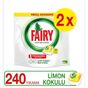 Fairy Hepsi Bir Arada Limon Kokulu Bulaşık Makinesi Deterjanı 240 Tablet