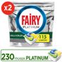 Fairy Platinum Limon Kokulu 2x115 Adet Bulaşık Makinesi Deterjanı