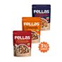 Fellas 270 gr Hindistan Cevizi + 270 gr Kırmızı Meyveler + 270 gr Karışık Kuruyemişli 3'lü Mix Paket Protein Granola