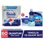 Finish 60 Kapsül Quantum Ultimate Bulaşık Makinesi Deterjanı Tableti + Temizlik Ve Bakım Seti