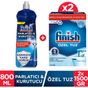 Finish Bulaşık Makinesi Tuzu 1500 gr x 2 + Parlatıcı 800 ml Bulaşık Deterjanları