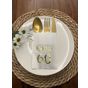 Kidspartim 12'li 40x40 cm Gold Yaldızlı Beyaz Cepli Hello Altmış Yaş Peçete