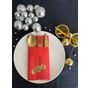 Kidspartim 12'li 40x40 cm Gold Yaldızlı Kırmızı Disco Topu Cepli Peçete