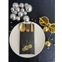Kidspartim 12'li 40x40 cm Gold Yaldızlı Siyah Disco Topu Cepli Peçete
