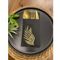 Kidspartim 12'li 40x40 cm Gold Yaldızlı Siyah Yaprak Cepli Peçete