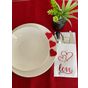 Kidspartim 12'li 40x40 cm Kırmızı Yaldızlı Beyaz Cepli Aır Touch Kalpli Love Yazılı Peçete