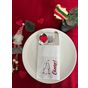 Kidspartim 12'li 40x40 cm Kırmızı Yaldızlı Beyaz Cepli Yılbaşı Cheers Modeli Peçete