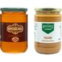 Köyceğiz Balı 850 gr Çiçek Balı Cam Kavanoz + 600 gr Köyceğiz Yöresel Çifte Kavrulmuş Tahin Cam Kavanoz