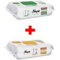 Sleepy Easy Clean 100'lü Beyaz Sabun Katkılı + 100'lü Arap Sabunu Katkılı Islak Mendil