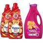 Yumoş 2x1440 ml Amber Çamaşır Yumuşatıcısı + 2520 ml Renkli Giysiler Sıvı Bakım Çamaşır Deterjanı