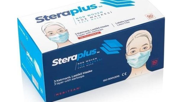 Steraplus 3 Katlı Telli 100 Adet Maske