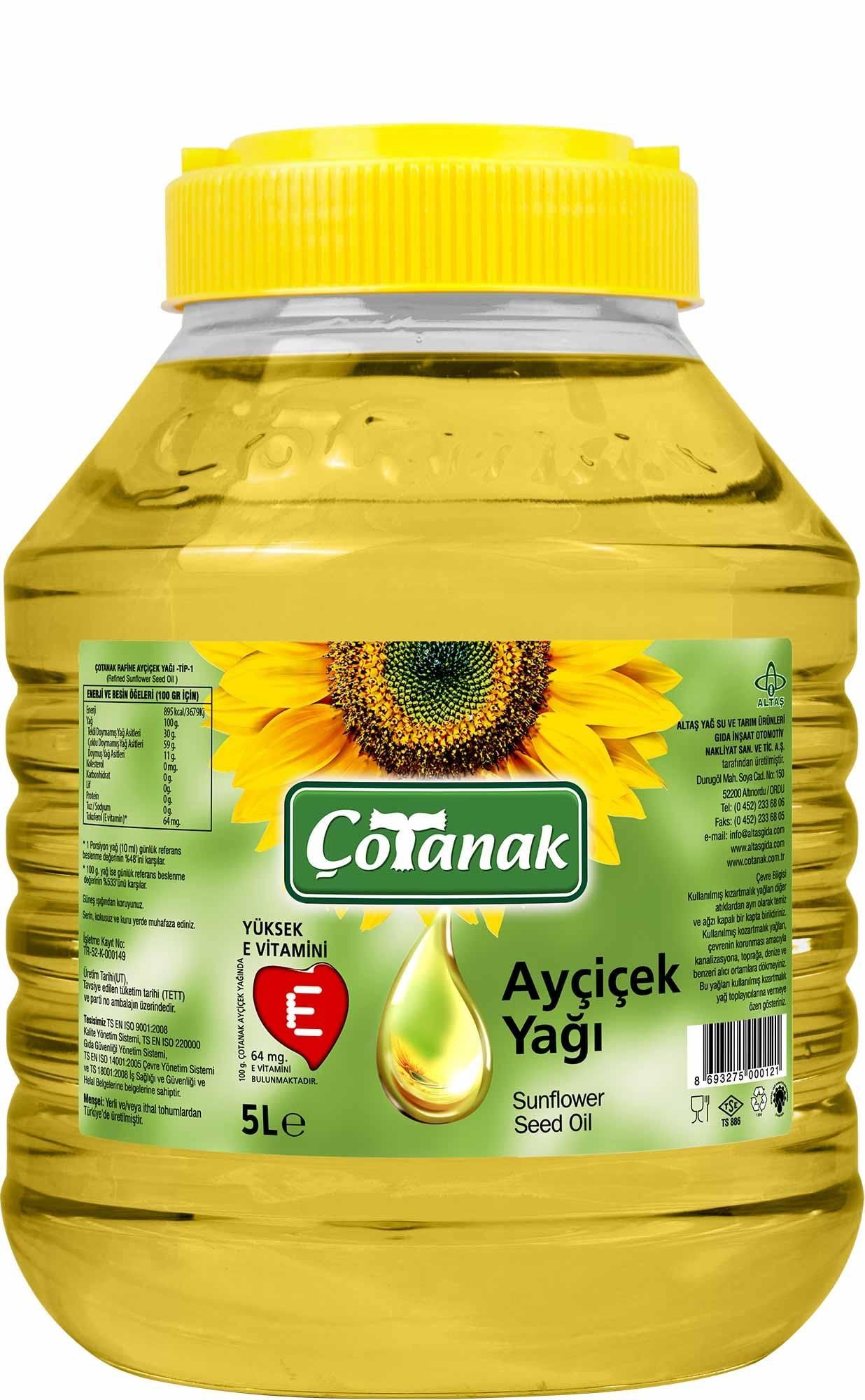 Çotanak 5 lt Ayçiçek Yağı Fiyatları